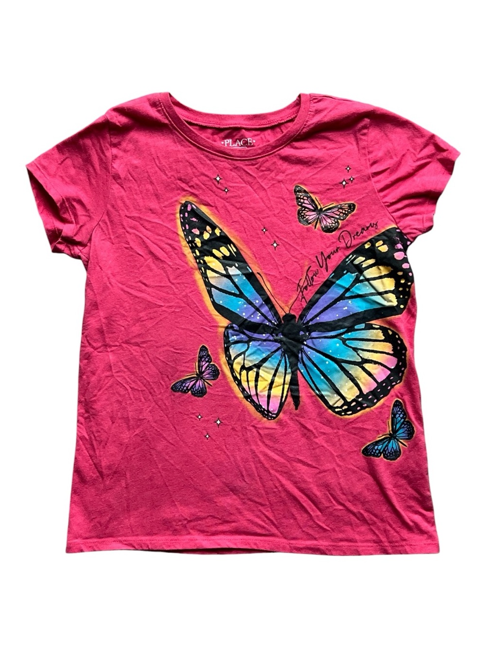 The Children’s Place Pink Butterfly Graphic Tee Size 10/12